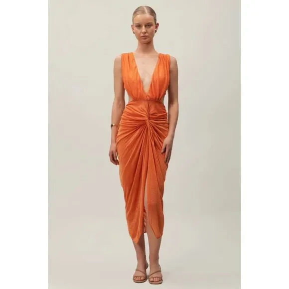 Baobab Collection | Dresses | Nwt Baobab Mia Midi Dress In Papaya Size Xs  29 | Poshmark